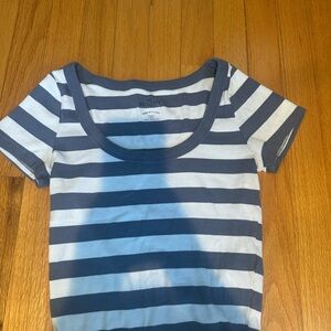 Hollister Blue and White Striped Shirt